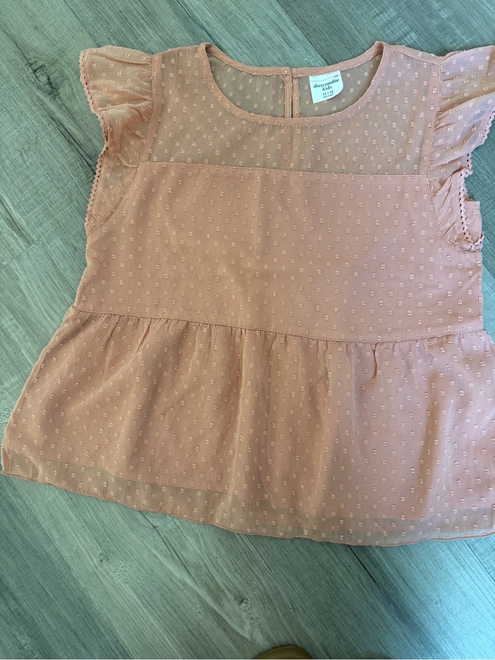 Abercrombie Girls' Blush Pink Flutter Sleeve Top